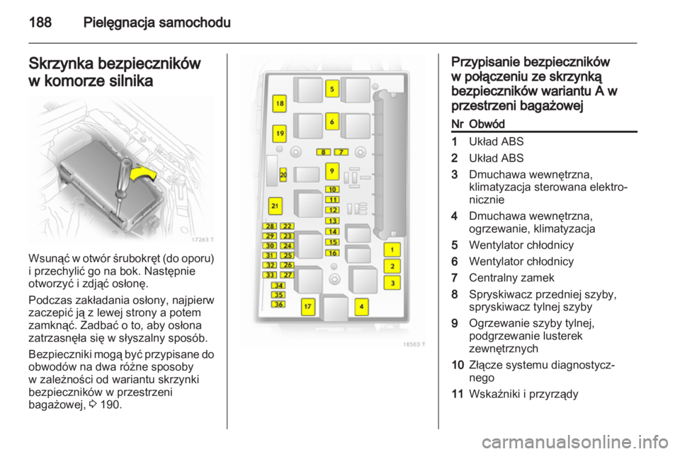 OPEL ZAFIRA 2012  Instrukcja obsługi (in Polish) 