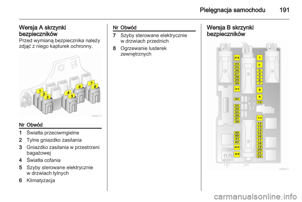 OPEL ZAFIRA 2012  Instrukcja obsługi (in Polish) 