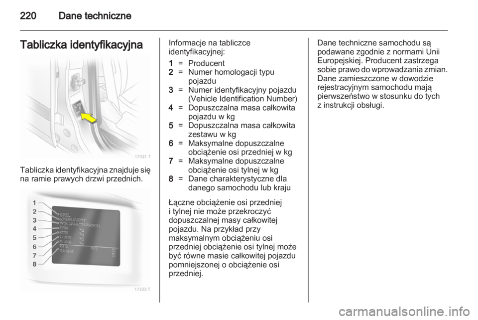 OPEL ZAFIRA 2012  Instrukcja obsługi (in Polish) 
