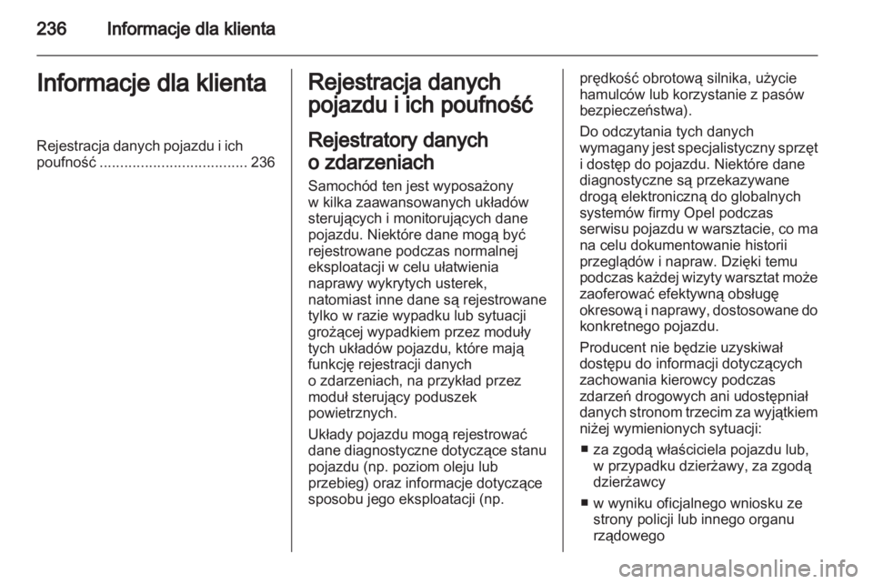 OPEL ZAFIRA 2012  Instrukcja obsługi (in Polish) 