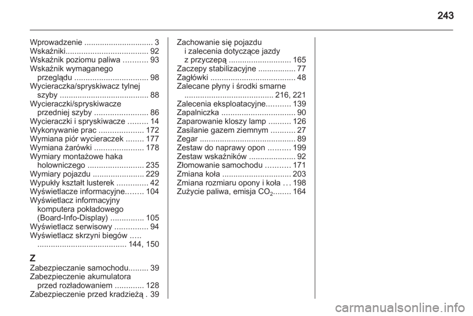 OPEL ZAFIRA 2012 Instrukcja obsługi (in Polish) OPEL ZAFIRA 2012 Instrukcja obsługi (in Polish)