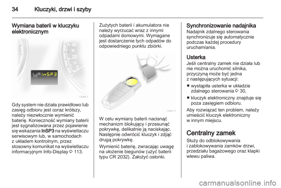 OPEL ZAFIRA 2012  Instrukcja obsługi (in Polish) 