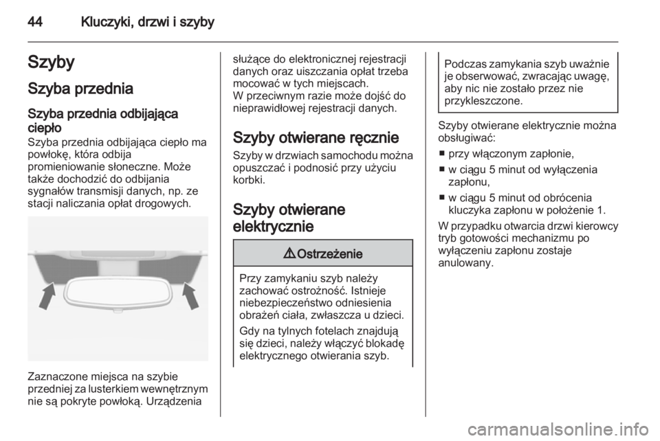 OPEL ZAFIRA 2012  Instrukcja obsługi (in Polish) 