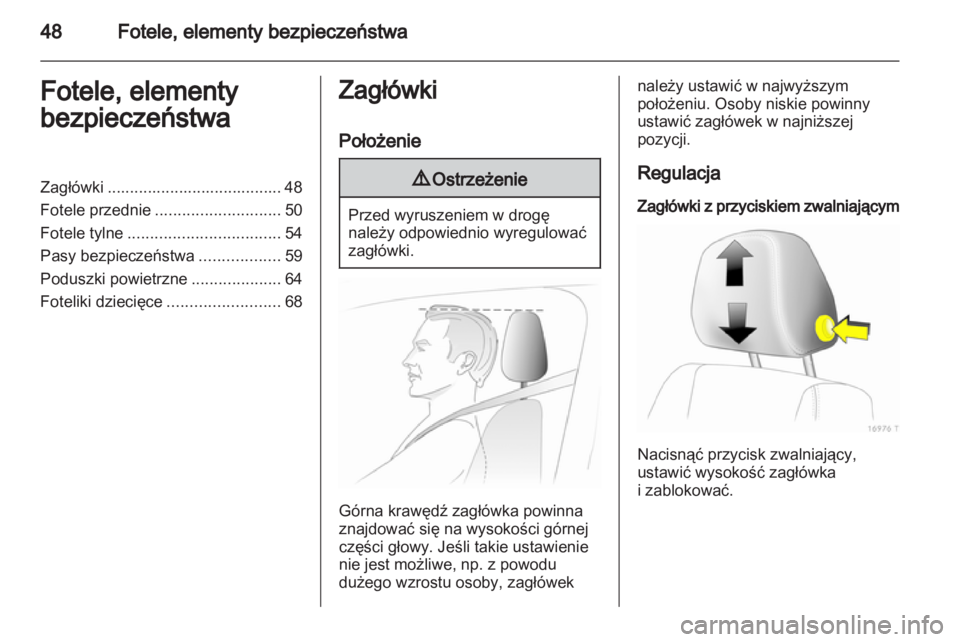 OPEL ZAFIRA 2012  Instrukcja obsługi (in Polish) 