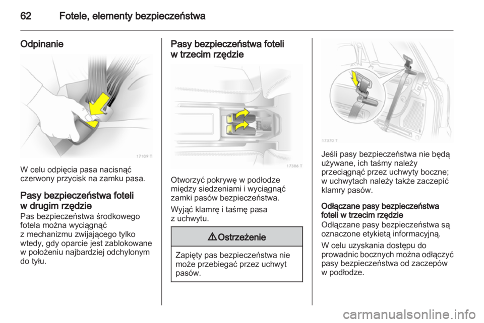OPEL ZAFIRA 2012  Instrukcja obsługi (in Polish) 