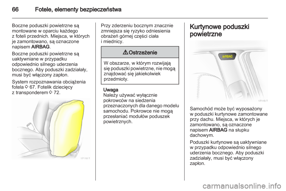 OPEL ZAFIRA 2012  Instrukcja obsługi (in Polish) 