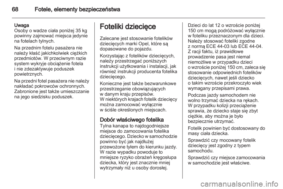 OPEL ZAFIRA 2012  Instrukcja obsługi (in Polish) 