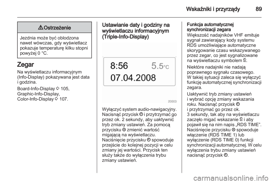 OPEL ZAFIRA 2012  Instrukcja obsługi (in Polish) 