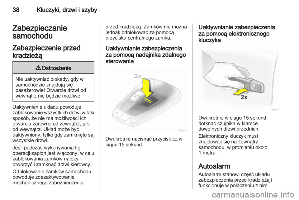 OPEL ZAFIRA 2013  Instrukcja obsługi (in Polish) 