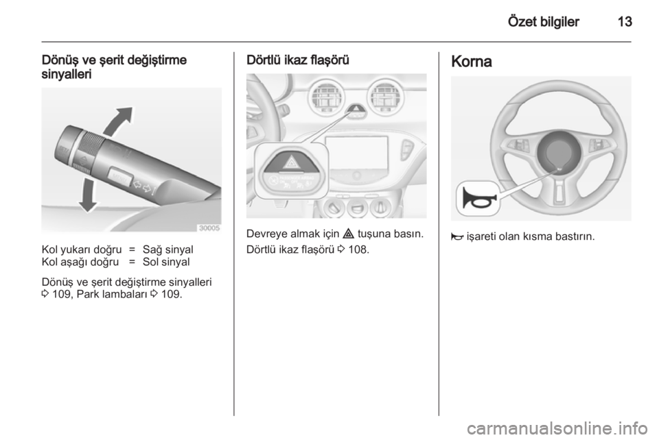 OPEL ADAM 2013.5  Sürücü El Kitabı (in Turkish) 