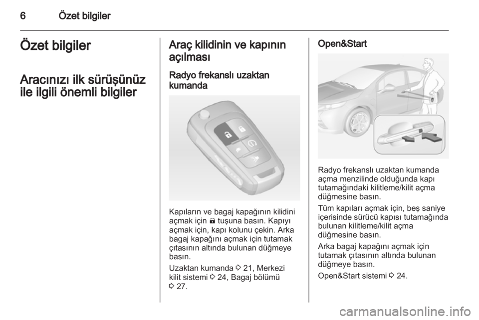 OPEL AMPERA 2013  Sürücü El Kitabı (in Turkish) 