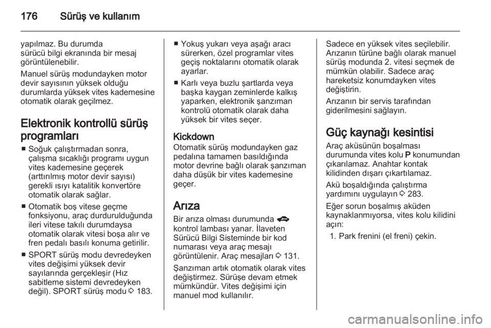 OPEL ASTRA J 2013.5  Sürücü El Kitabı (in Turkish) 