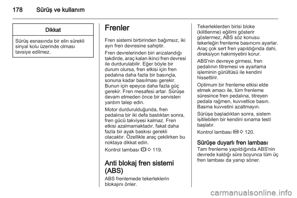 OPEL ASTRA J 2013.5  Sürücü El Kitabı (in Turkish) 
