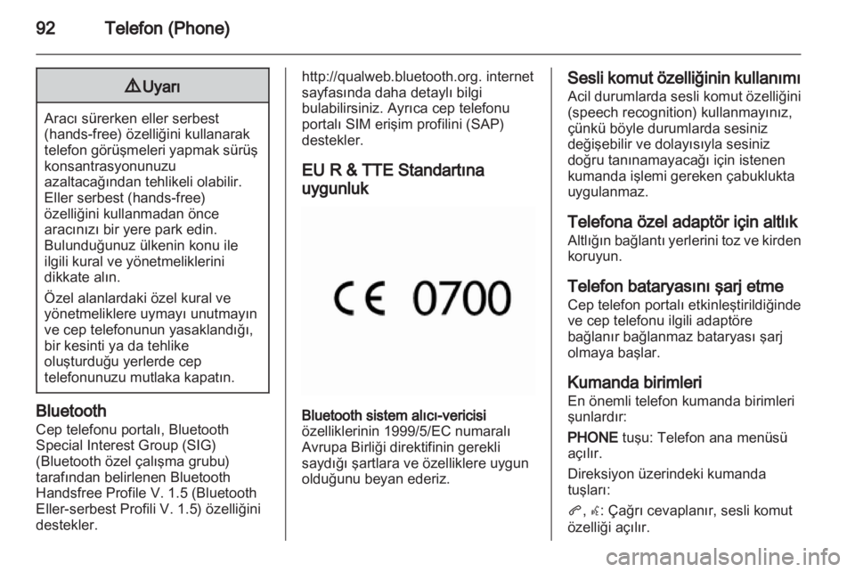 OPEL MERIVA 2011 Bilgi ve Eğlence Sistemi Kılavuzu (in Turkish) OPEL MERIVA 2011 Bilgi ve Eğlence Sistemi Kılavuzu (in Turkish)