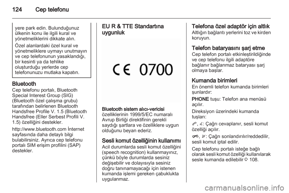 OPEL MERIVA 2012.5  Bilgi ve Eğlence Sistemi Kılavuzu (in Turkish) 