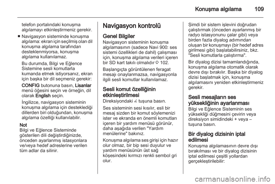 OPEL MERIVA 2013.5  Bilgi ve Eğlence Sistemi Kılavuzu (in Turkish) 
