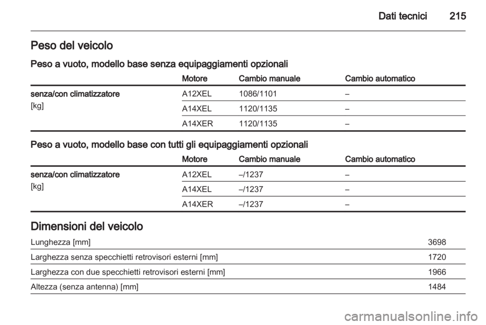 OPEL ADAM 2013.5 Manuale di uso e manutenzione (in Italian) OPEL ADAM 2013.5 Manuale di uso e manutenzione (in Italian)