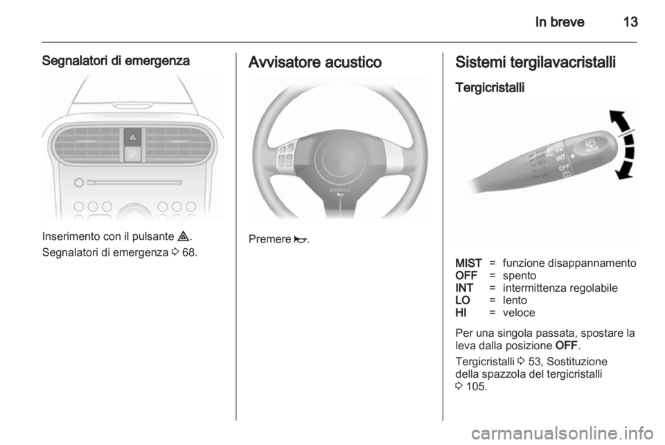 OPEL AGILA 2011  Manuale di uso e manutenzione (in Italian) 