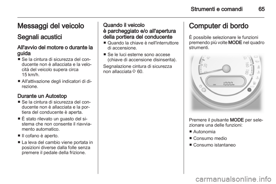 OPEL AGILA 2011  Manuale di uso e manutenzione (in Italian) 