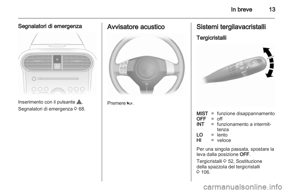 OPEL AGILA 2012.5  Manuale di uso e manutenzione (in Italian) 