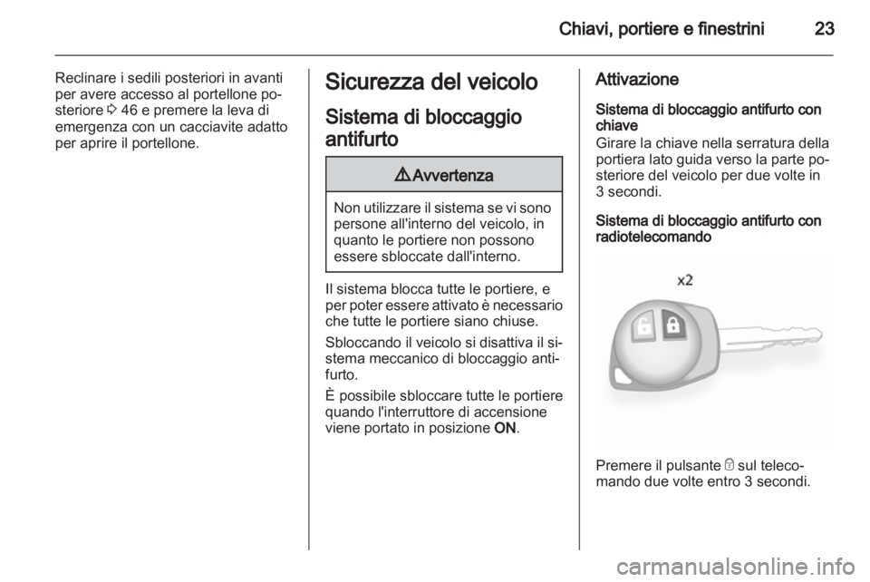 OPEL AGILA 2012.5 Manuale di uso e manutenzione (in Italian) OPEL AGILA 2012.5 Manuale di uso e manutenzione (in Italian)