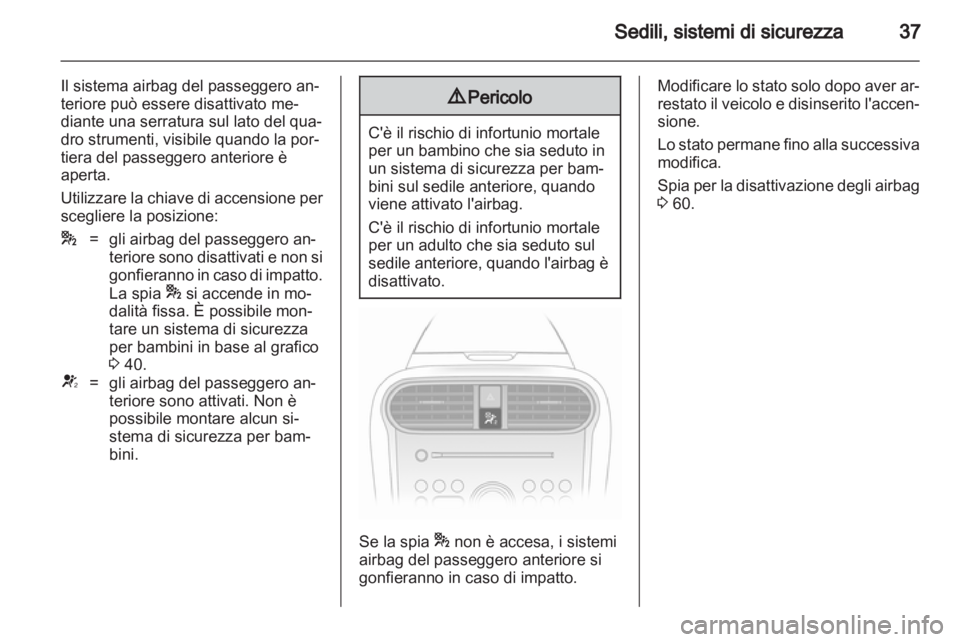 OPEL AGILA 2012.5  Manuale di uso e manutenzione (in Italian) 