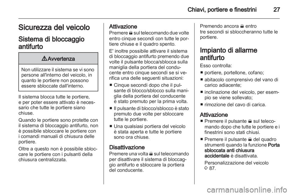 OPEL AMPERA 2012  Manuale di uso e manutenzione (in Italian) 