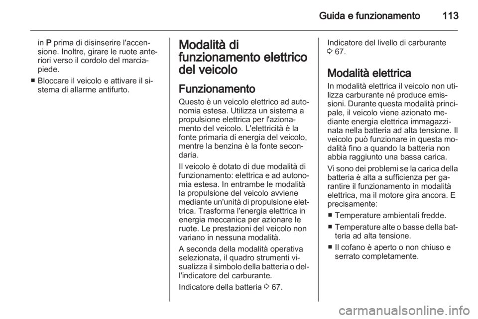 OPEL AMPERA 2012.5 Manuale di uso e manutenzione (in Italian) OPEL AMPERA 2012.5 Manuale di uso e manutenzione (in Italian)