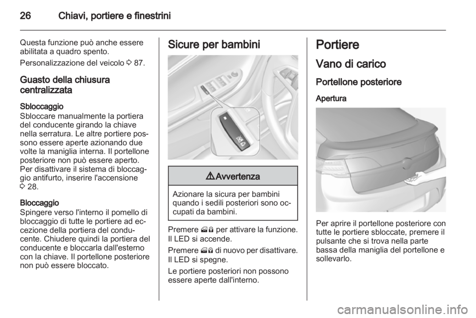 OPEL AMPERA 2012.5 Manuale di uso e manutenzione (in Italian) OPEL AMPERA 2012.5 Manuale di uso e manutenzione (in Italian)