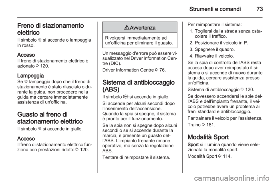 OPEL AMPERA 2012.5  Manuale di uso e manutenzione (in Italian)  OPEL AMPERA 2012.5  Manuale di uso e manutenzione (in Italian)