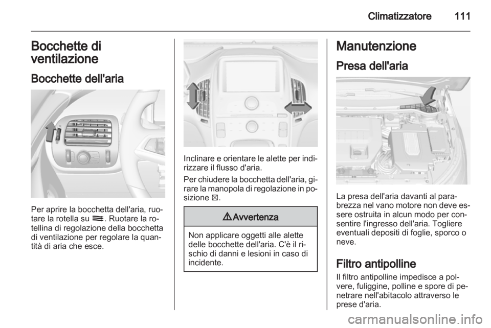 OPEL AMPERA 2013  Manuale di uso e manutenzione (in Italian) 