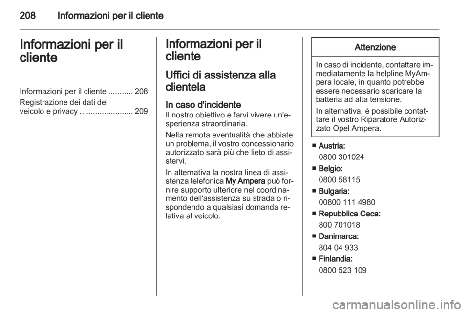 OPEL AMPERA 2013  Manuale di uso e manutenzione (in Italian) 