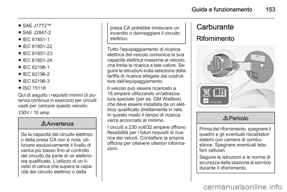 OPEL AMPERA 2015 Manuale di uso e manutenzione (in Italian) Guida e funzionamento153
■ SAE J1772™
■ SAE J2847-2
■ IEC 61851-1
■ IEC 61851-22
■ IEC 61851-23
■ IEC 61851-24
■ IEC 62196-1
■ IEC 62196-2
■ IEC 62196-3
■ ISO 15118
Qui di seguit OPEL AMPERA 2015 Manuale di uso e manutenzione (in Italian) Guida e funzionamento153
■ SAE J1772™
■ SAE J2847-2
■ IEC 61851-1
■ IEC 61851-22
■ IEC 61851-23
■ IEC 61851-24
■ IEC 62196-1
■ IEC 62196-2
■ IEC 62196-3
■ ISO 15118
Qui di seguit