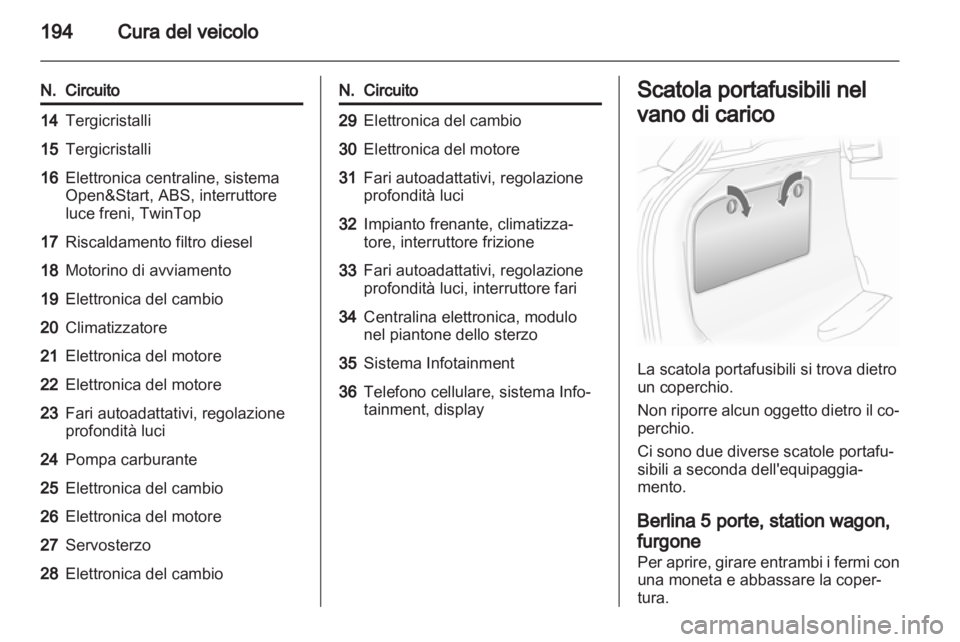 OPEL ASTRA H 2013  Manuale di uso e manutenzione (in Italian) 