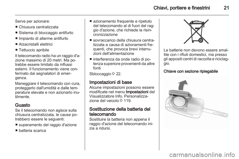 OPEL ASTRA J 2011.5  Manuale di uso e manutenzione (in Italian) 