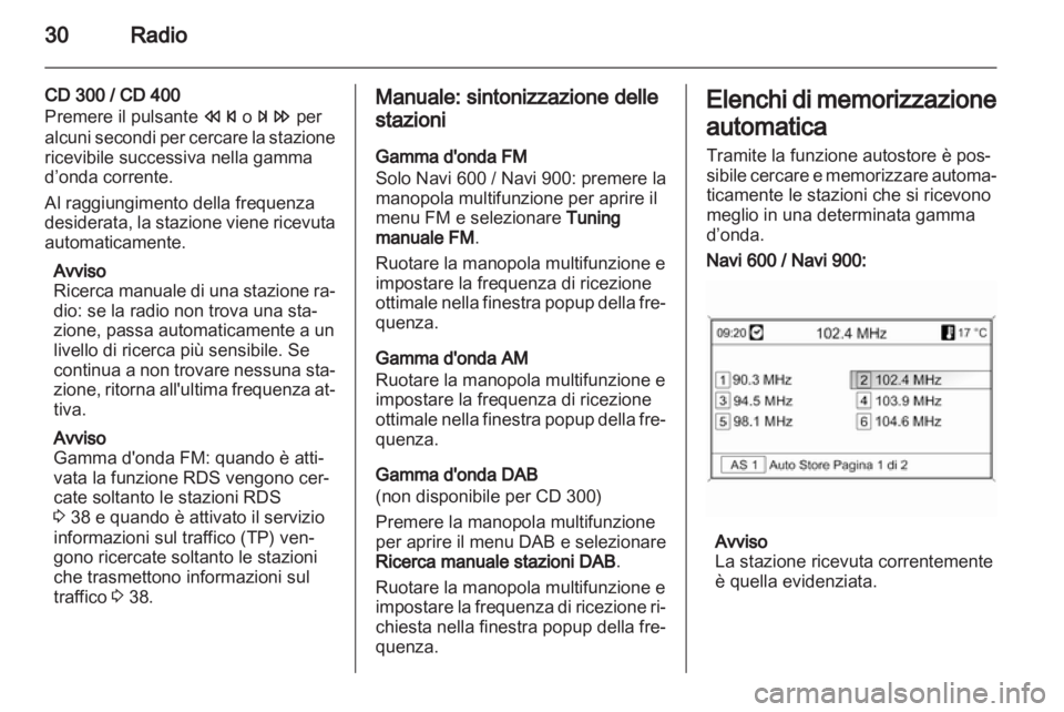 OPEL ASTRA J 2012  Manuale del sistema Infotainment (in Italian) 