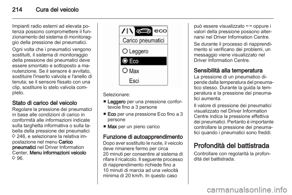 OPEL CASCADA 2013.5 Manuale di uso e manutenzione (in Italian) OPEL CASCADA 2013.5 Manuale di uso e manutenzione (in Italian)