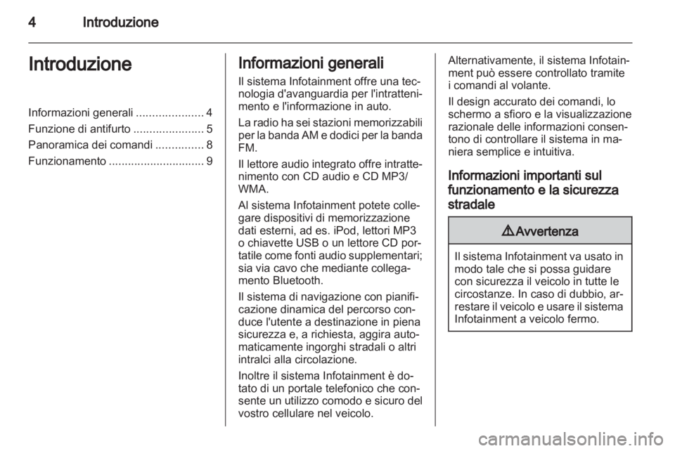 OPEL CORSA 2011  Manuale del sistema Infotainment (in Italian) 