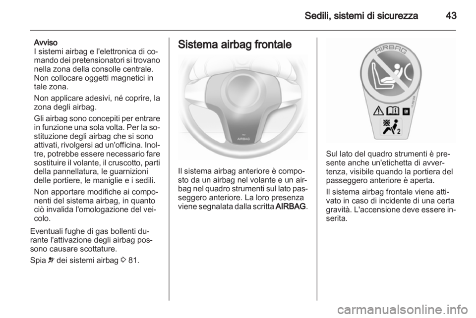 OPEL CORSA 2012.5  Manuale di uso e manutenzione (in Italian) 
