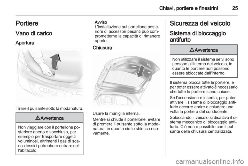 OPEL CORSA 2013  Manuale di uso e manutenzione (in Italian) 