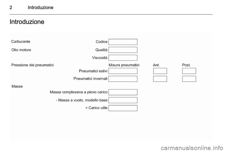 OPEL CORSA 2015.5  Manuale di uso e manutenzione (in Italian) 2IntroduzioneIntroduzione 