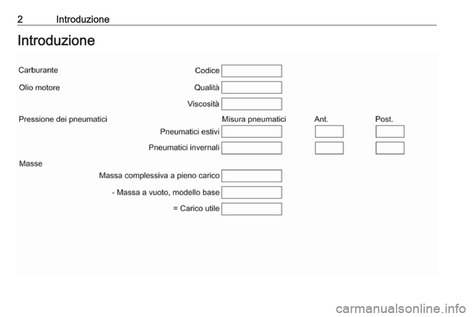 OPEL CORSA 2016.5  Manuale di uso e manutenzione (in Italian) 2IntroduzioneIntroduzione 
