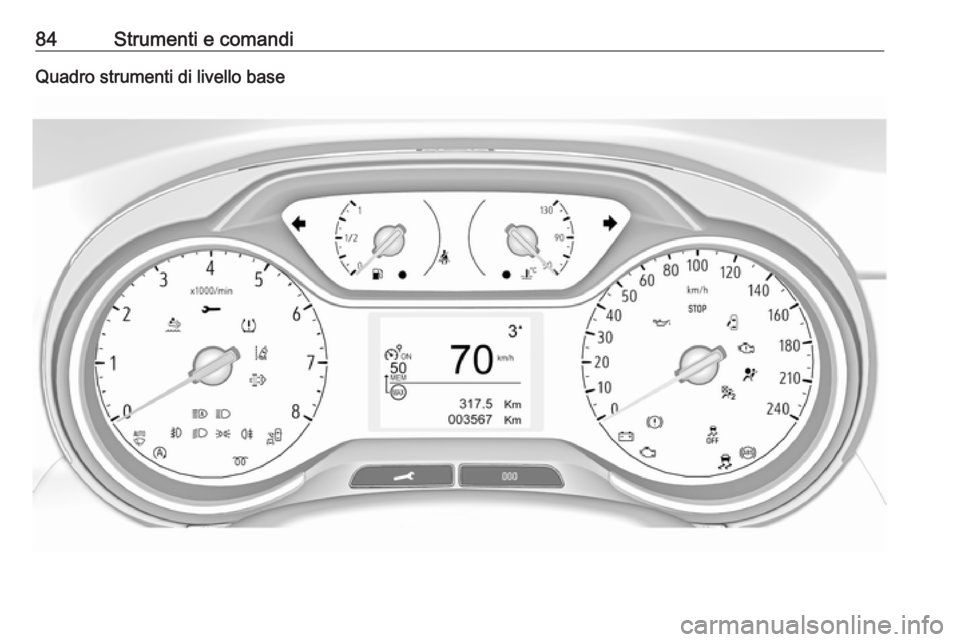 OPEL CROSSLAND X 2017.75  Manuale di uso e manutenzione (in Italian) 84Strumenti e comandiQuadro strumenti di livello base 