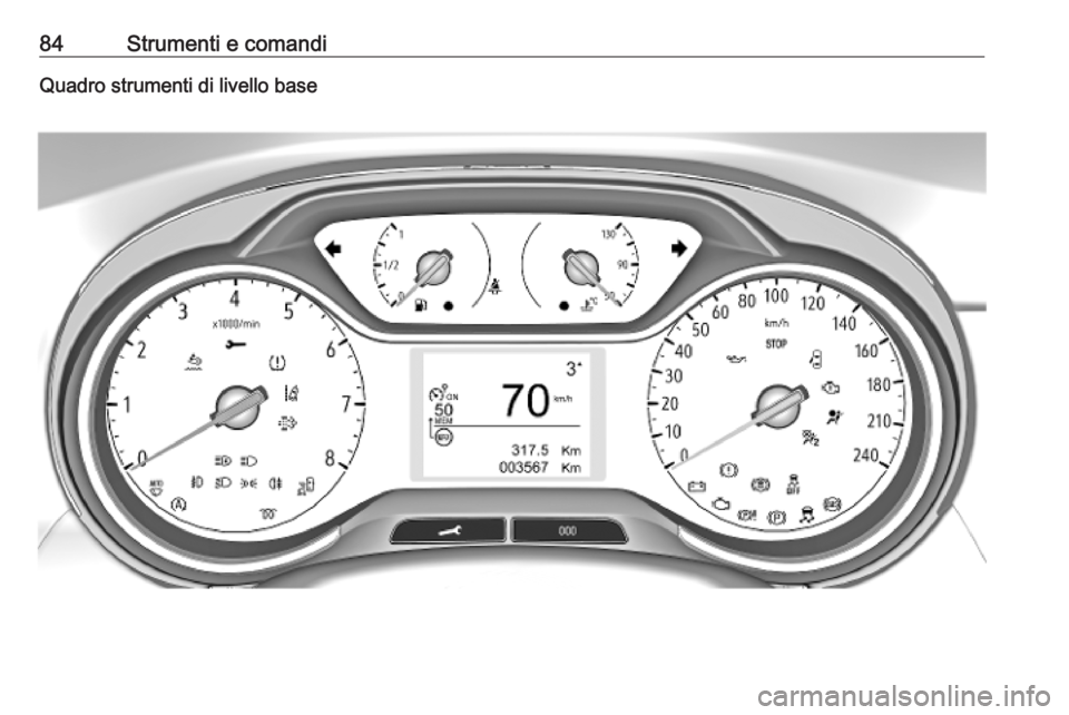 OPEL CROSSLAND X 2019 Manuale di uso e manutenzione (in Italian) 84Strumenti e comandiQuadro strumenti di livello base OPEL CROSSLAND X 2019 Manuale di uso e manutenzione (in Italian) 84Strumenti e comandiQuadro strumenti di livello base