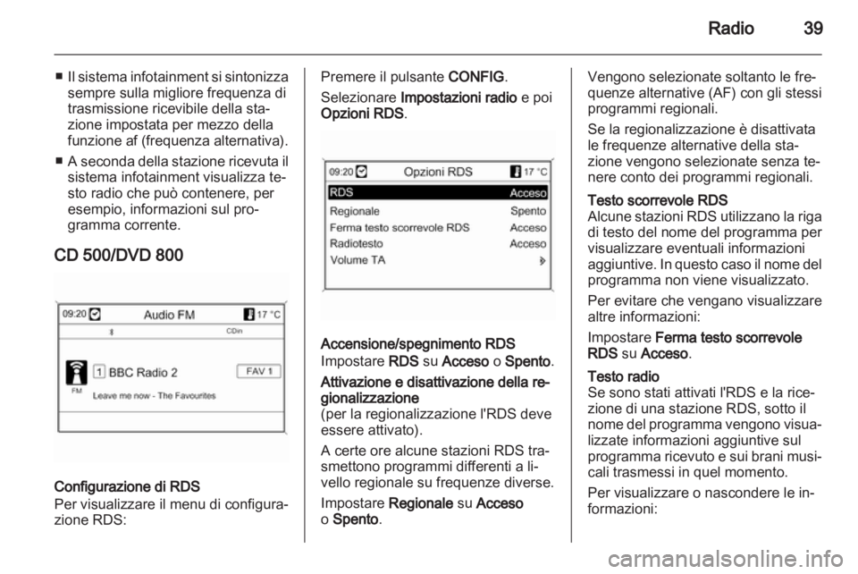 OPEL INSIGNIA 2011  Manuale del sistema Infotainment (in Italian) 