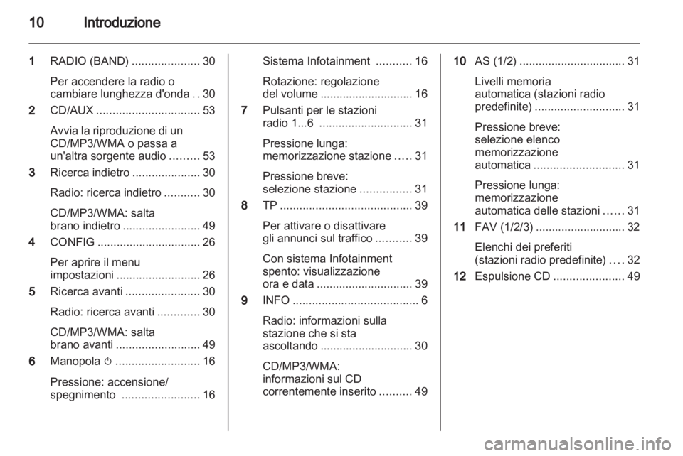 OPEL INSIGNIA 2012.5 Manuale del sistema Infotainment (in Italian) OPEL INSIGNIA 2012.5 Manuale del sistema Infotainment (in Italian)