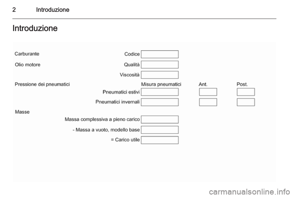 OPEL INSIGNIA 2015.5  Manuale di uso e manutenzione (in Italian) 2IntroduzioneIntroduzione 