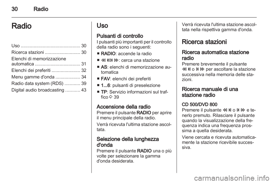 OPEL MERIVA 2011  Manuale del sistema Infotainment (in Italian) 