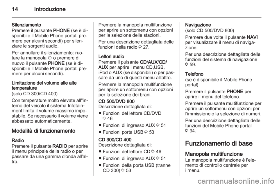 OPEL MERIVA 2011.25  Manuale del sistema Infotainment (in Italian) 