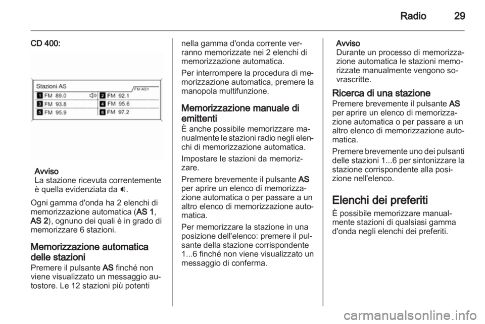 OPEL MERIVA 2011.25  Manuale del sistema Infotainment (in Italian) 